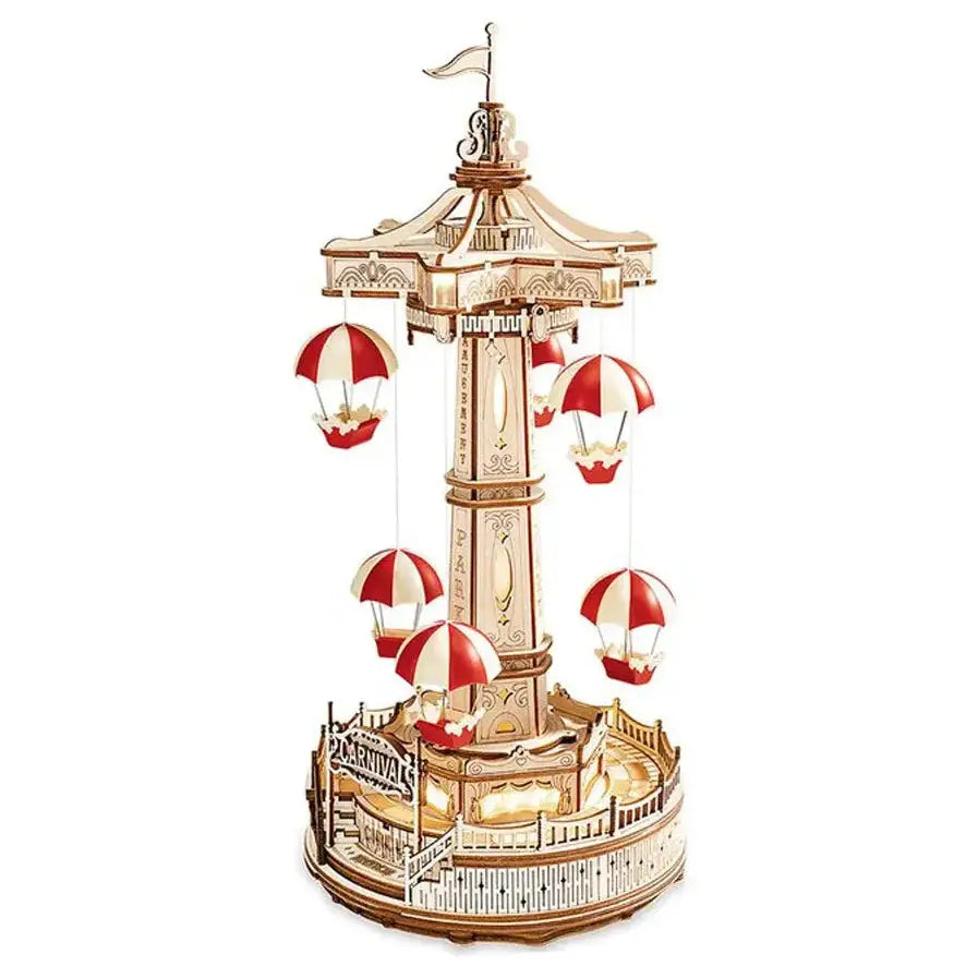 Parachute Tower Music Box Moveable Magic Amusement Park