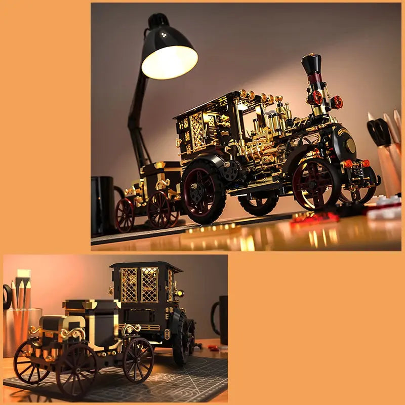 Vintage Mechanical Steam Car - Model to assemble