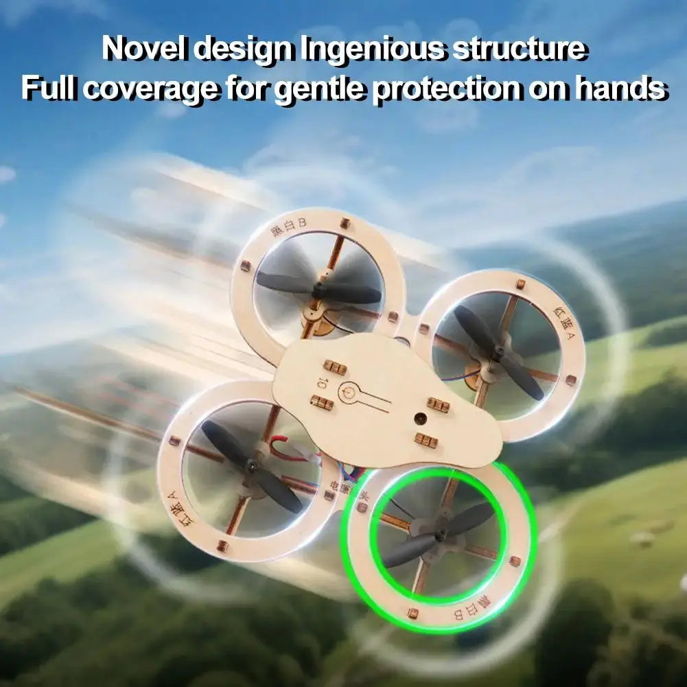 Drone Quadcopter Wooden Assembly DIY With Remote Control - Model to assemble