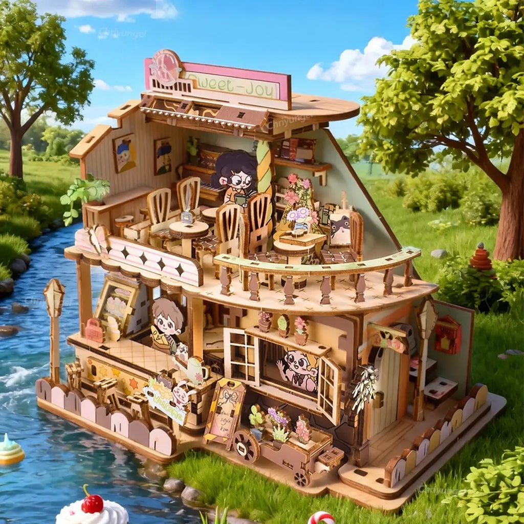 Sweet Shop Miniature House Kit Wooden - Model to assemble