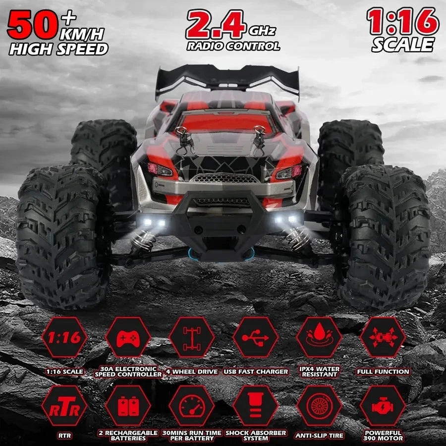 4WD Remote Control Car Off Road 4x4 RC High Speed Buggy Truck Super Brushless 50 or 80KM/H Fast Drift Racing Toy Kids Adults Model to assemble