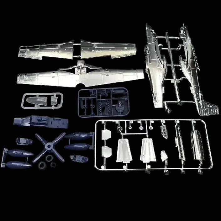 1:48 WWII P-51D Mustang Fighter Model Kit — 4D, Glue-Free, 6-Color, 20 Pieces
