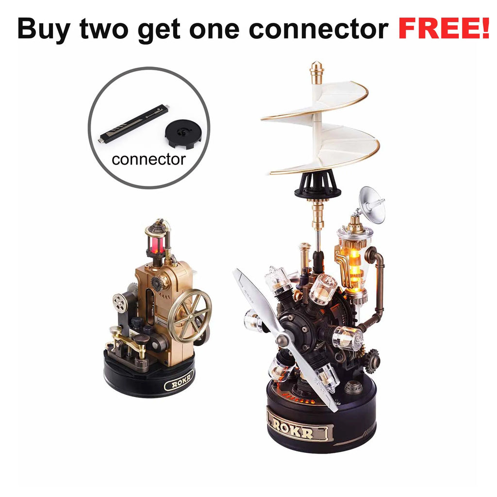 Leonardo Da Vinci's Helicopter Steampunk Mechanical Model with Moving Wing LED Unique - Model to assemble