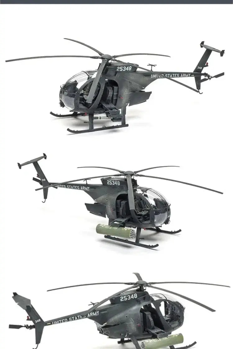 AH-6J / MH-6J Little Bird Helicopter Model Kit 1/35 Scale – US Military Special Forces Aircraft DIY Assembly - Model to assemble