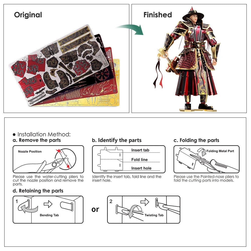 Piececool Puzzle 3D Metal Model The Imperial Guards of Ming Dynasty DIY Assembly Model Kit Toys for Teen Adult Model to assemble