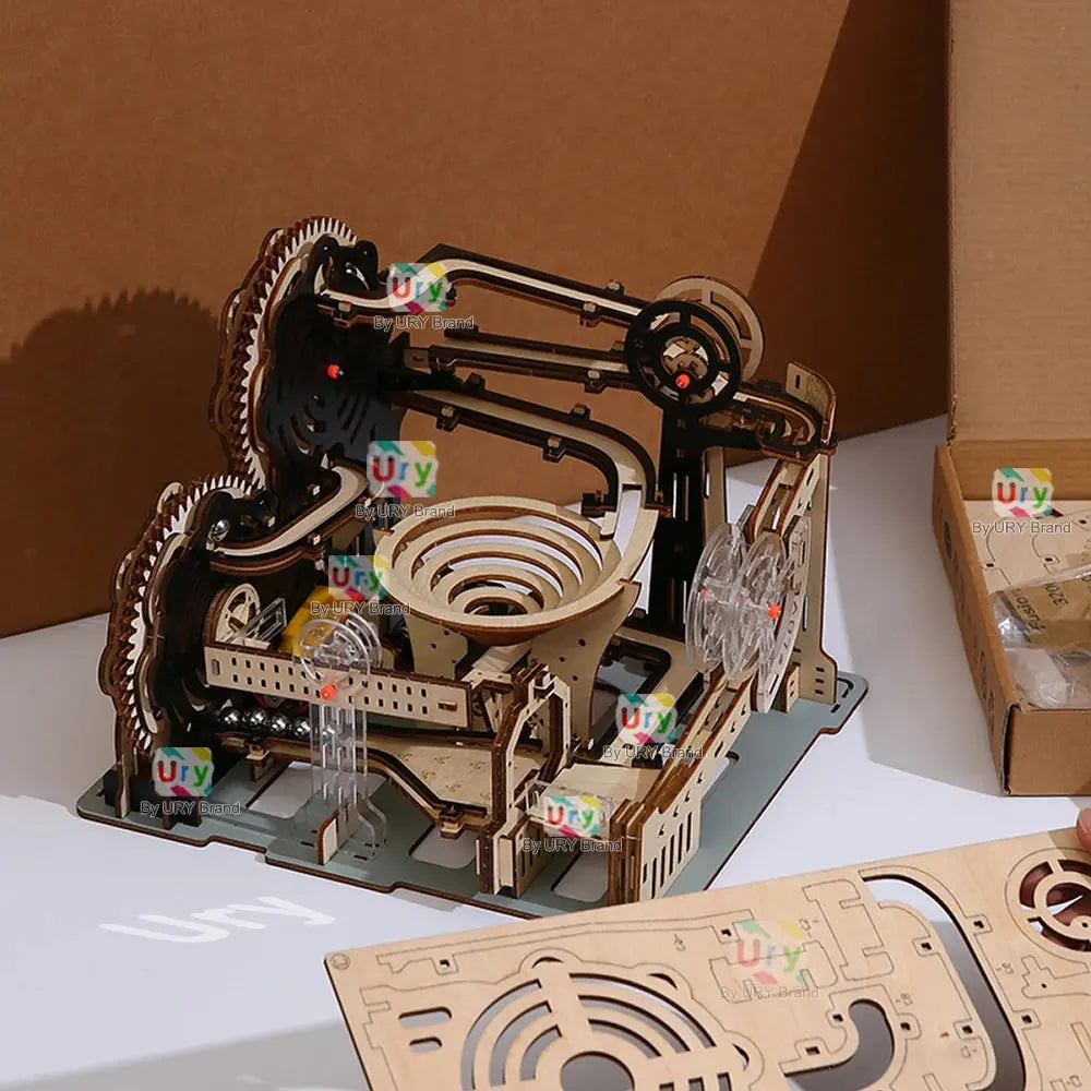 Rollercoaster Mechanical Electric/Manual Marble run Model - Model to assemble