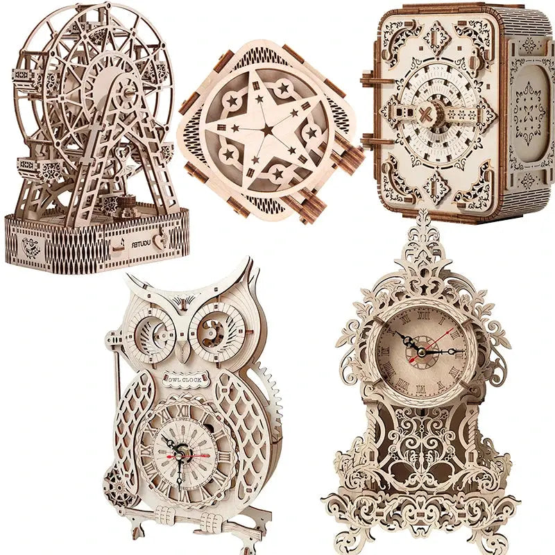 Vintage Pendulum Owl Clock Ferris Wheel Model to assemble