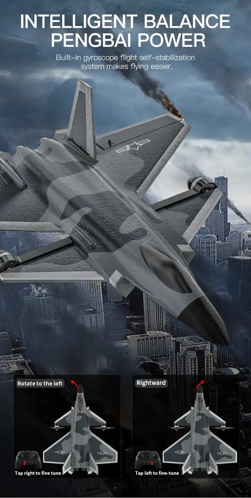 J20 Fighter Jet RC Plane 2.4G 6CH Brushless Motor – Fixed Wing Model Kit - Model to assemble