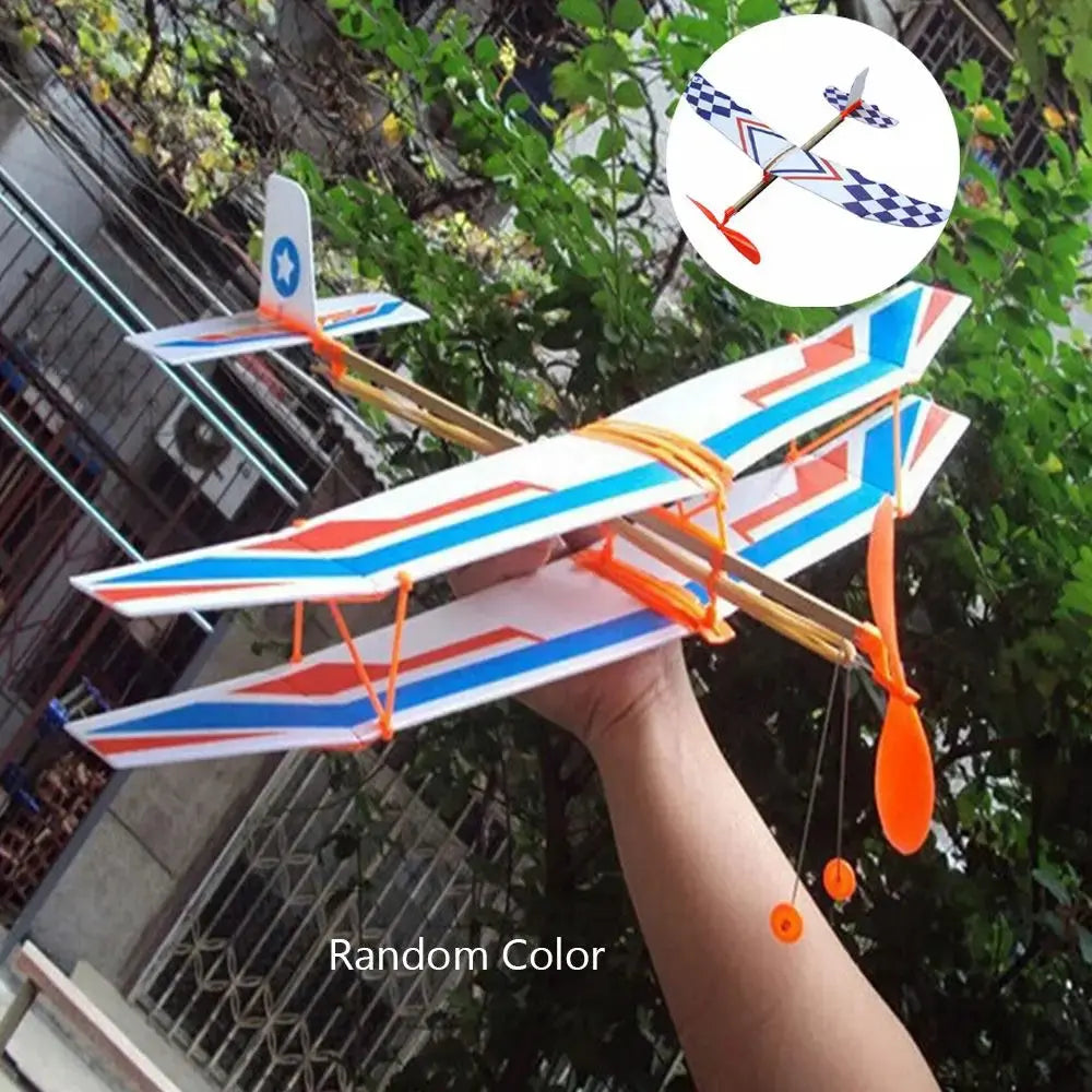 DIY Foam Glider Airplane Model Kit – Rubber Band Powered Flying Aircraft Assembly Toy for Kids - Model to assemble