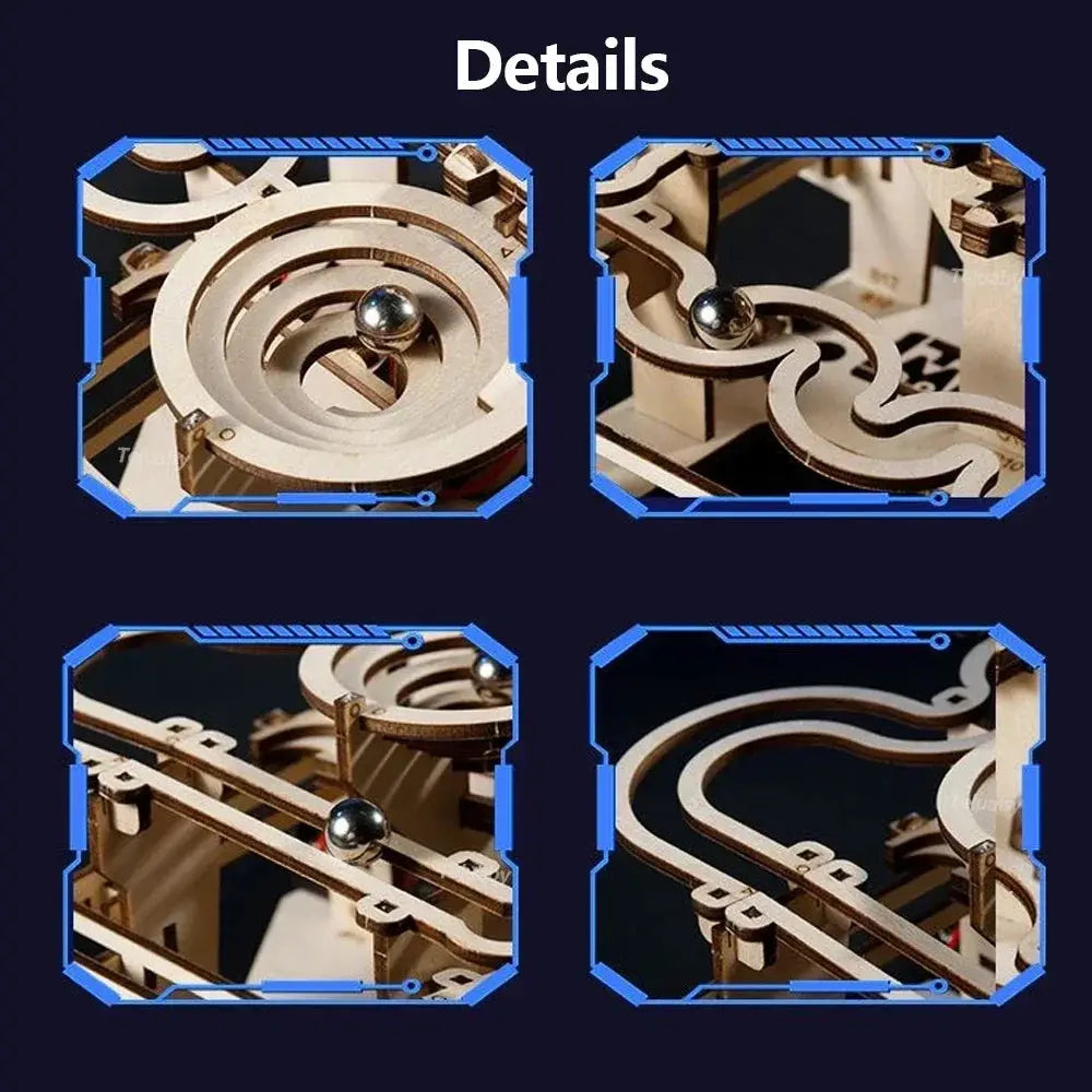 3D Wooden Puzzle DIY Building Kits Mechanical Model Marble Run - Model to assemble