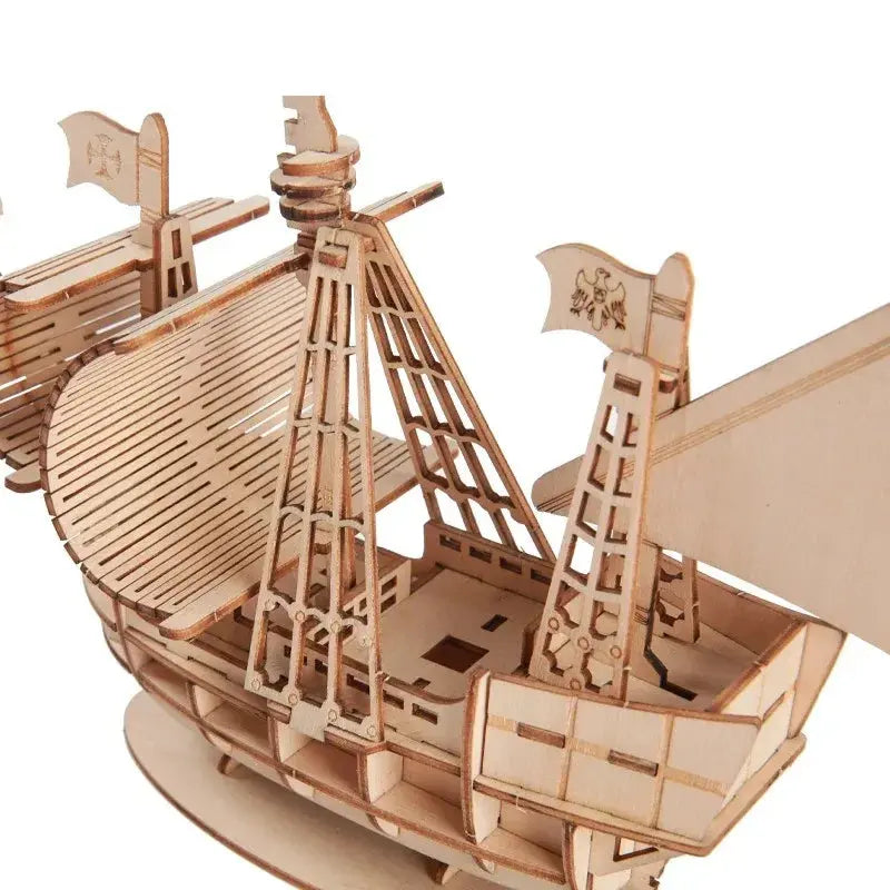 Sailboat Wooden 3D Puzzle Assembly - Model to assemble