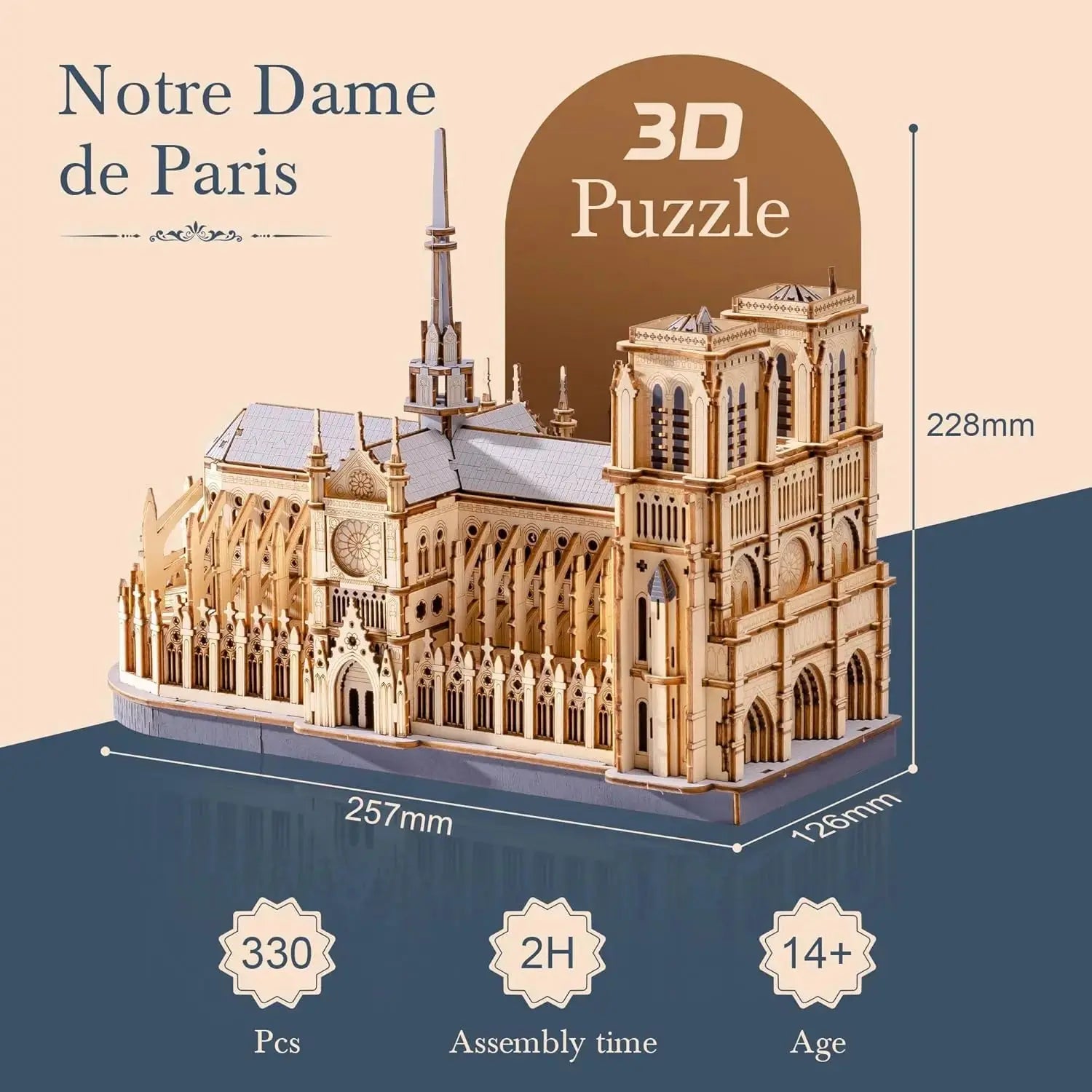 Paris Cathedral Wooden Model Kit - Model to assemble