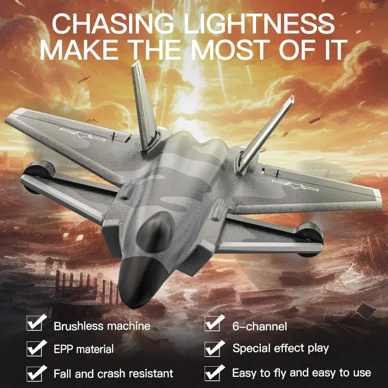 J20 Fighter Jet RC Plane 2.4G 6CH Brushless Motor – Fixed Wing Model Kit - Model to assemble