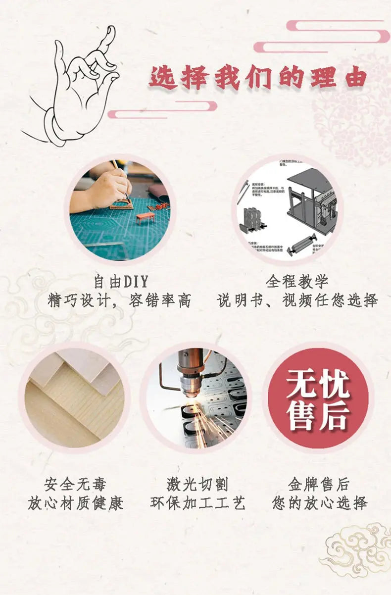 Chinese Ancient Wooden House - Model to assemble