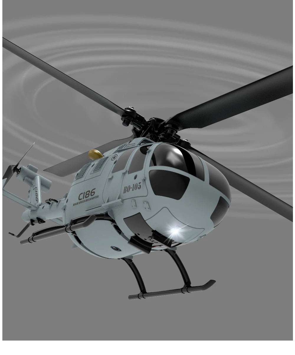 C186 PRO RC Helicopter 4CH BO105 Remote Control Airplane 6 Axis Electronic Gyroscope Aircraft Plane Toys for Children Model to assemble