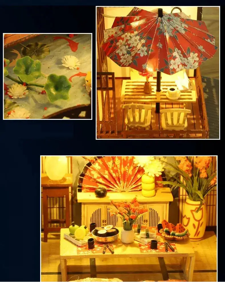 Japanese Dollhouse With Furniture Lights - Model to assemble