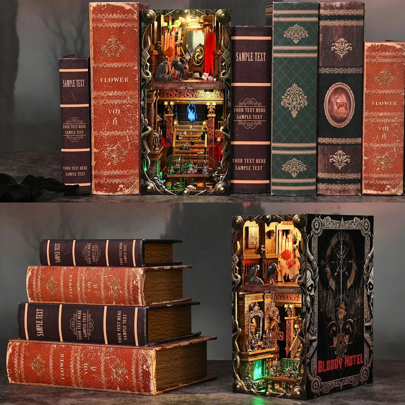 The Haunted Hotel Halloween Bookend - Model to assemble