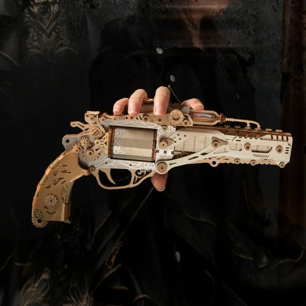 Steampunk Revolver Wooden Model Kits Model to assemble