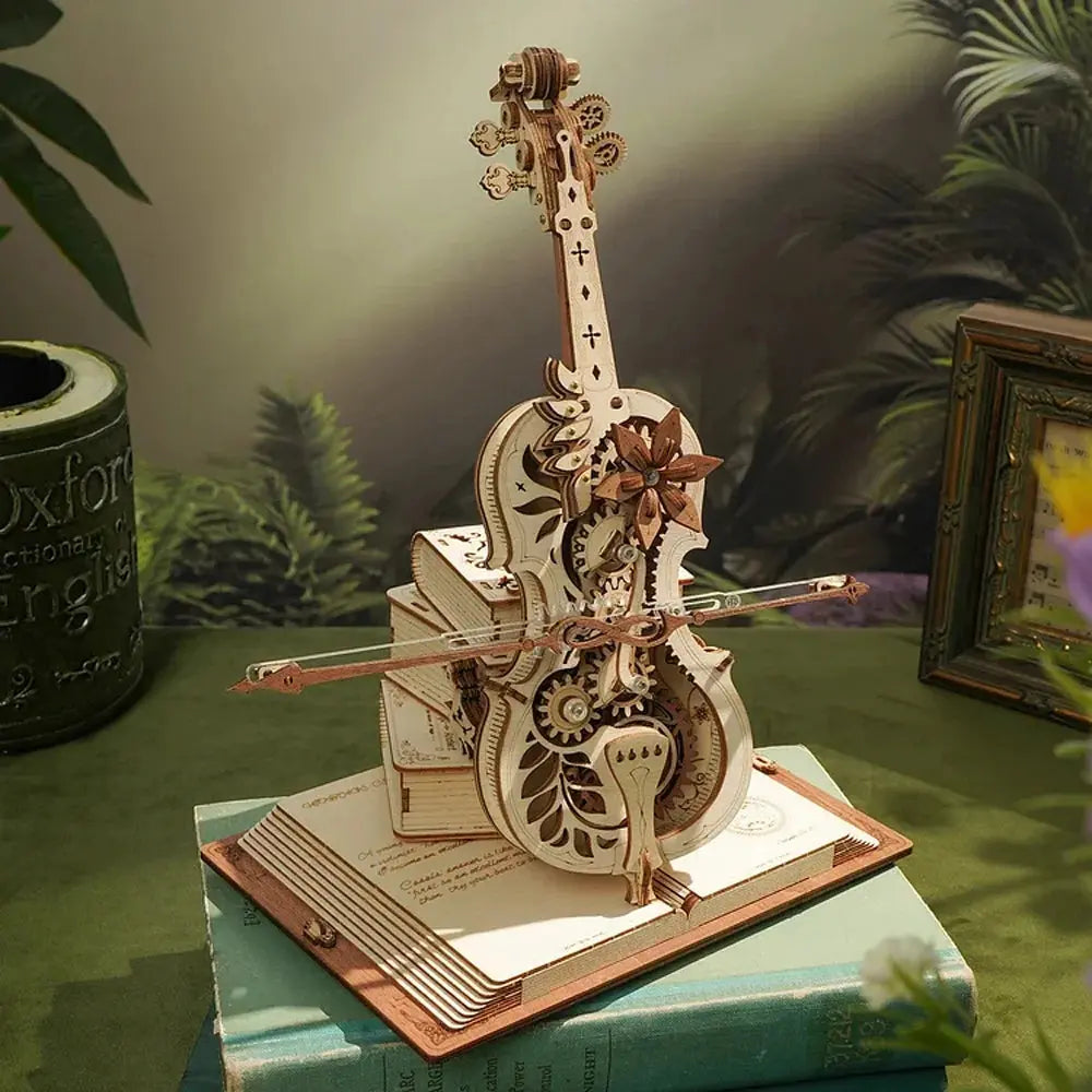 Cello Mechanical Music Box, Moveable Stem - Model to assemble