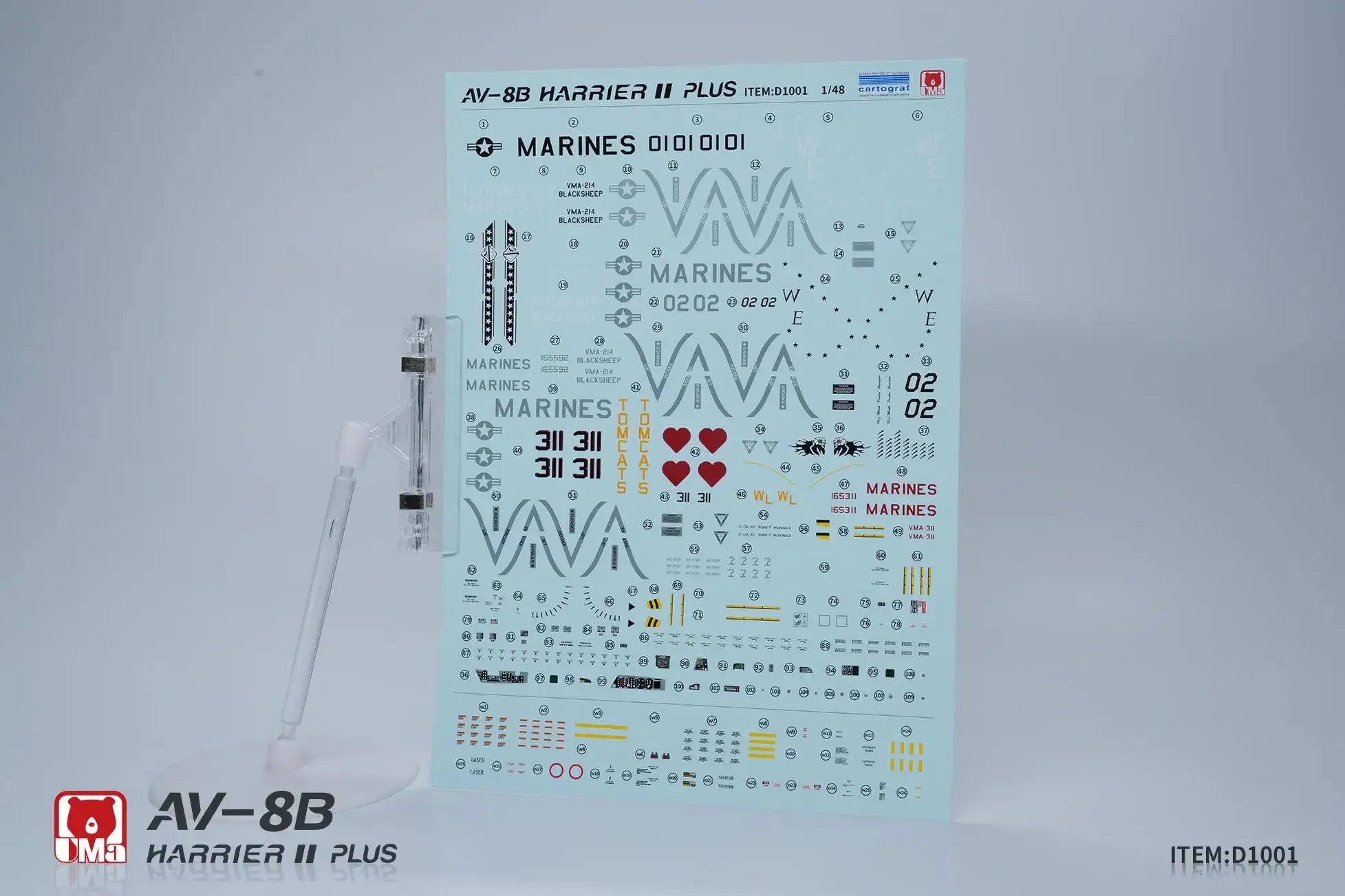 AV-8B Harrier II Plus Attack Aircraft Model Kit 1/48 Scale – USMC Military Jet DIY Assembly - Model to assemble