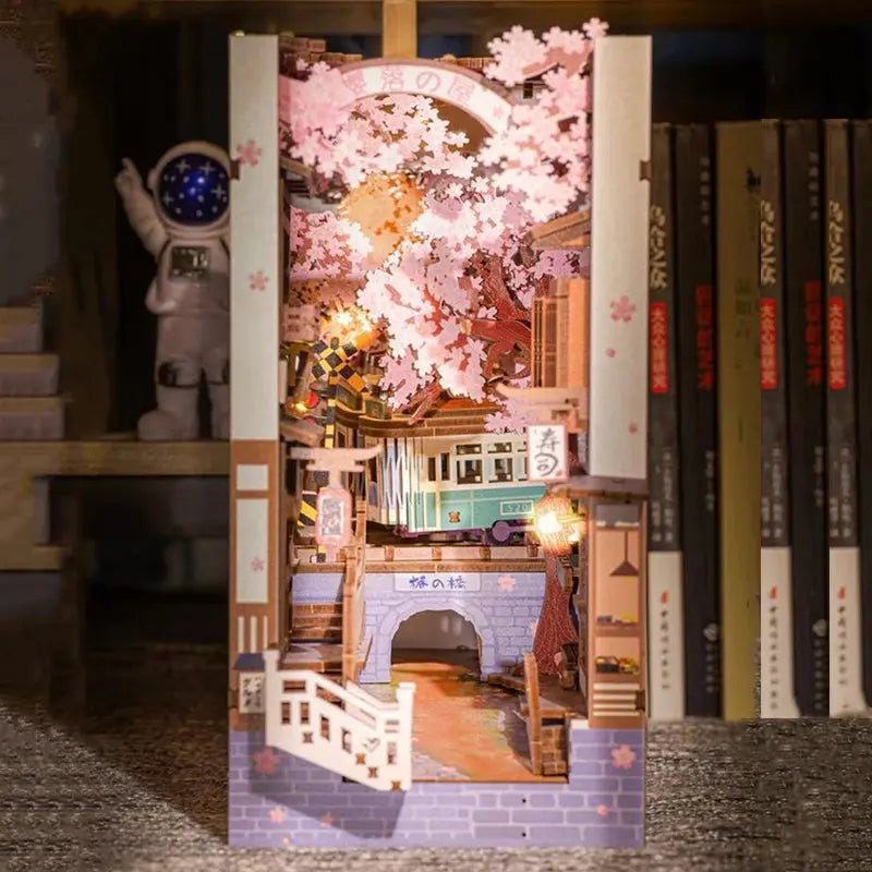 Cherry Blossom Bookends Japanese DollHouse - Model to assemble