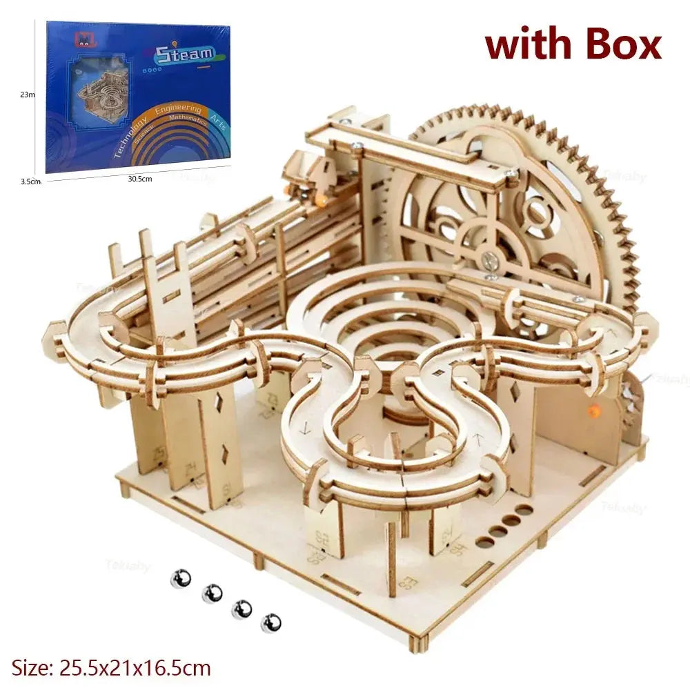3D Wooden Puzzle DIY Building Kits Mechanical Model Marble Run - Model to assemble