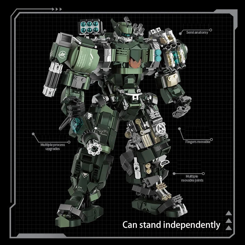 1403pcs Large Mecha Warrior Building Blocks Set Battle Robots Action Figure Model Kits Adult Teens Assembled Toys Gifts For Boys Model to assemble