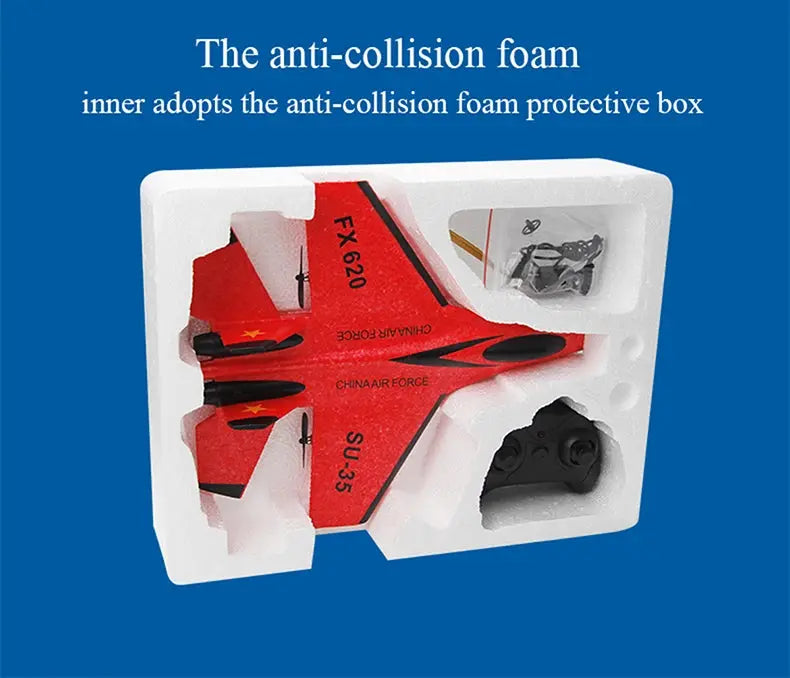 SU-35 RC Fighter Jet Foam Glider – 2.4G Remote Control Fixed Wing Airplane for Kids & Hobbyists - Model to assemble