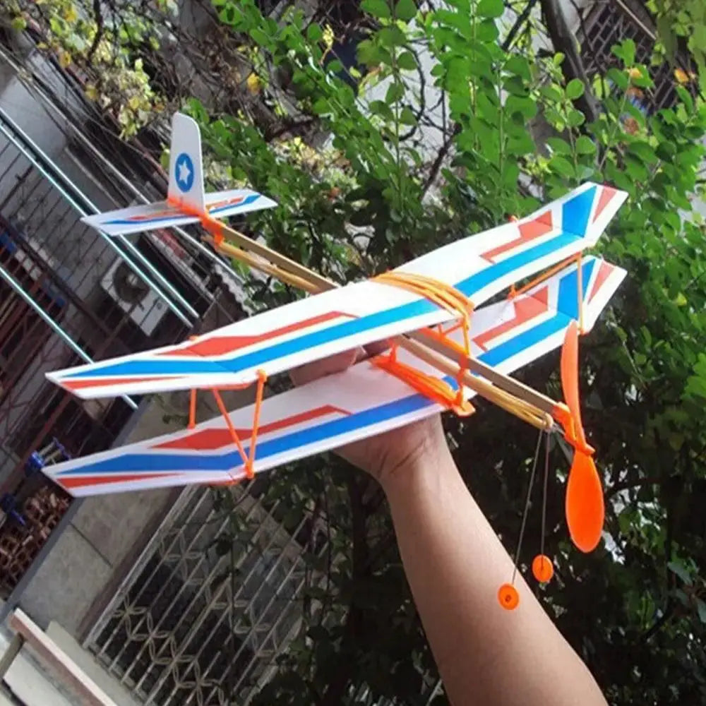 DIY Foam Glider Airplane Model Kit – Rubber Band Powered Flying Aircraft Assembly Toy for Kids - Model to assemble