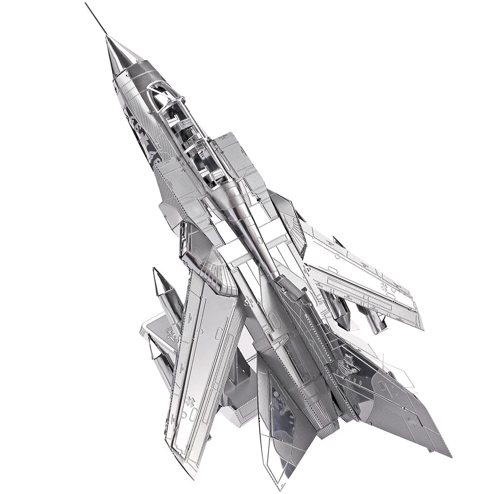 Piececool 3D Metal Puzzles for Adult Tornado Fighter Jets DIY Toy Jigsaw Brain Teaser Model Kits Best Birthday Gifts Model to assemble