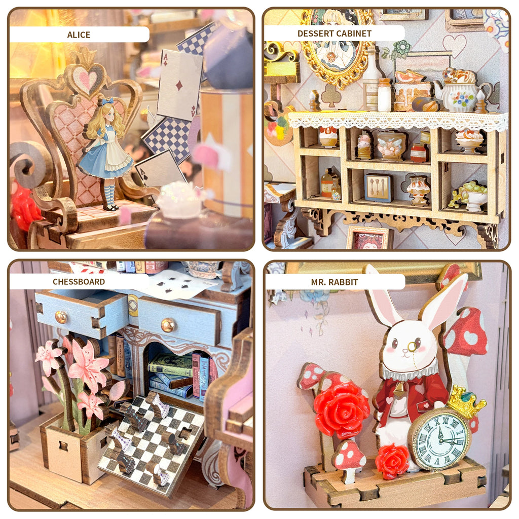 Princess Tea Party Diary Book Nook Shelf Insert - Model to assemble