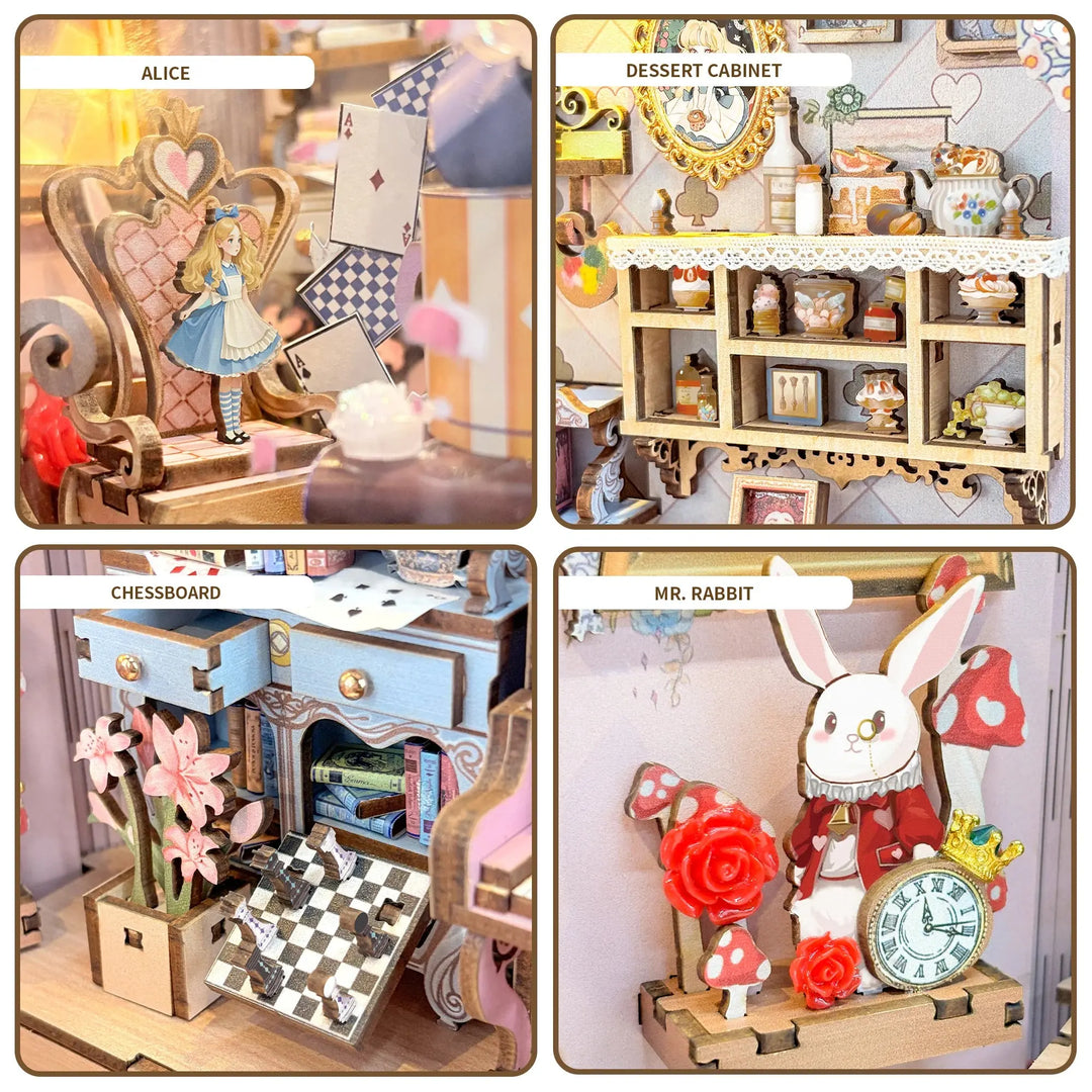 Princess Tea Party Diary Book Nook Shelf Insert - Model to assemble