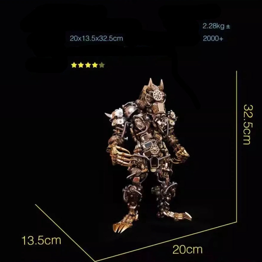 Robot werewolf handmade 3d three-dimensional metal assembly model building blocks puzzle war wolf boy's day gift Model to assemble