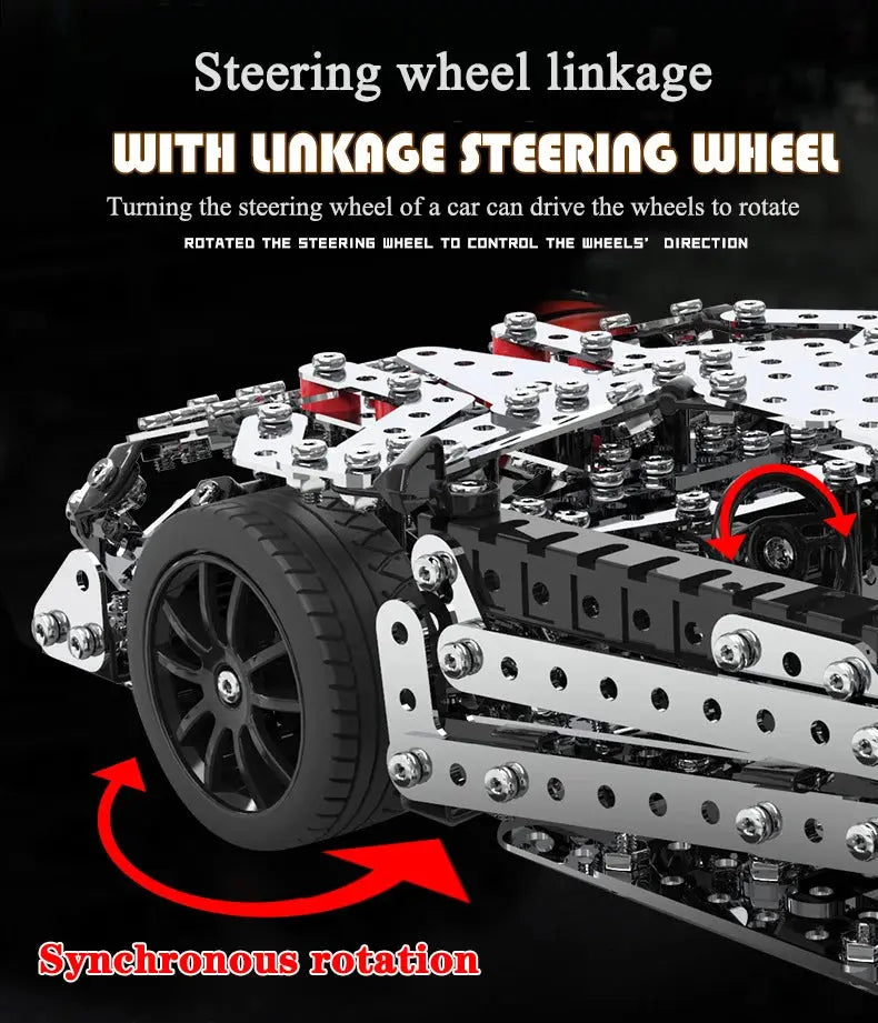 Racing Off-road Vehicle Model Screws And Nuts Disassembly Model to assemble
