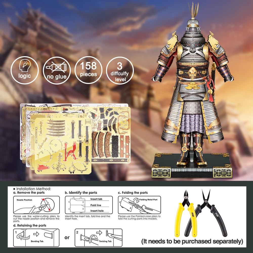Piececool Model Building Kits a Suit of Armour Kit 3D Metal Puzzles DIY Toys for Adult Jigsaw Collection Birthday Gifts Model to assemble