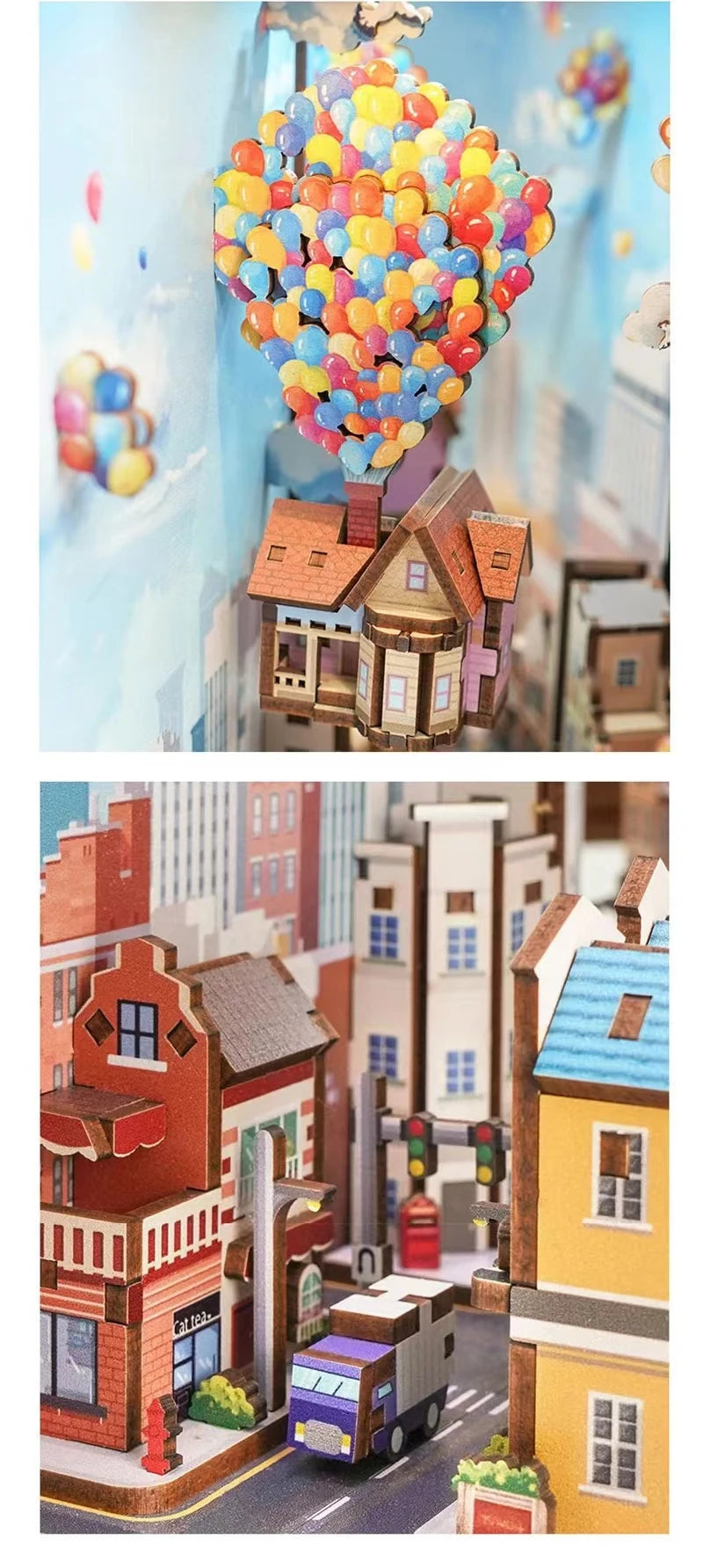 UP Book Nook Figurines Miniature Kits Bookshelf - Model to assemble