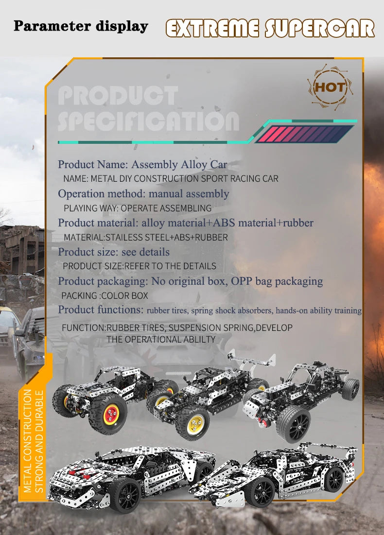 Racing Off-road Vehicle Model Screws And Nuts Disassembly