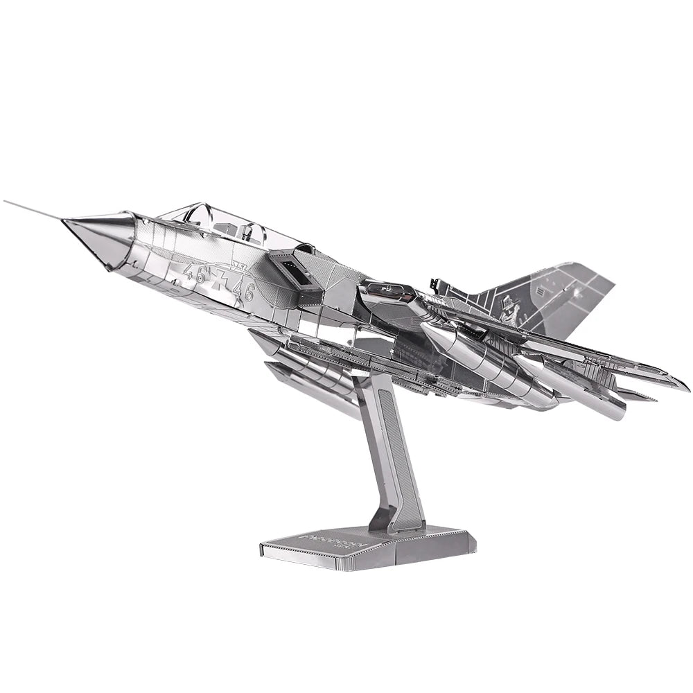Piececool 3D Metal Puzzles for Adult Tornado Fighter Jets DIY Toy Jigsaw Brain Teaser Model Kits Best Birthday Gifts Model to assemble