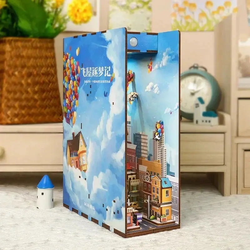 UP Book Nook Figurines Miniature Kits Bookshelf - Model to assemble