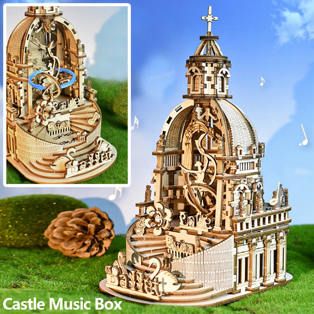 Castle/Fairy Music Box Electric Rotating - Model to assemble
