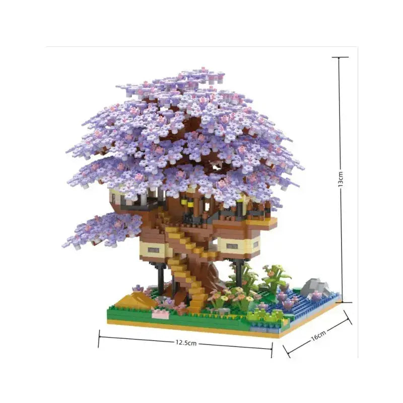 Spring pink cherry tree Block Set