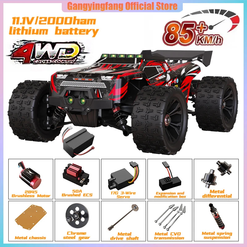 SG116 9522PRO 85KM/H High Speed RC Car Brushless 4WD Off-Road Drift Remote Control Car 1:16 Professional Racing Cars vs SG116MAX Model to assemble
