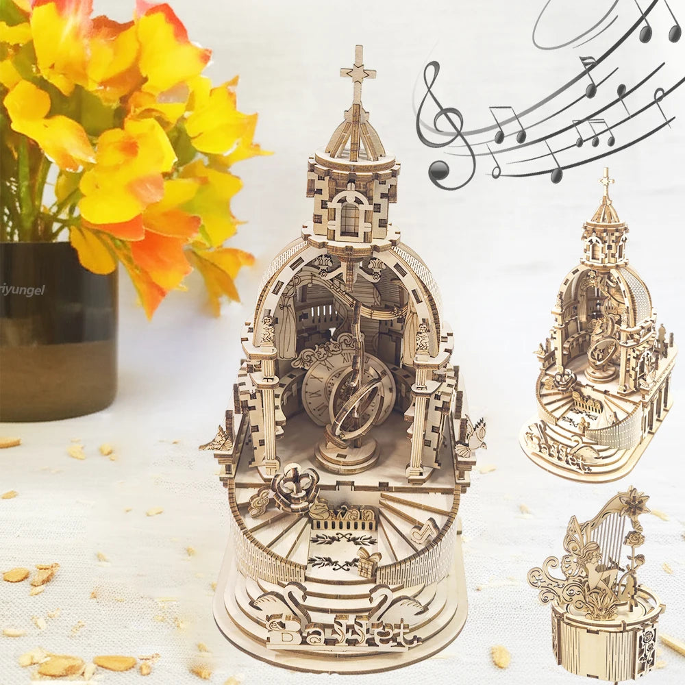 Castle/Fairy Music Box Electric Rotating - Model to assemble