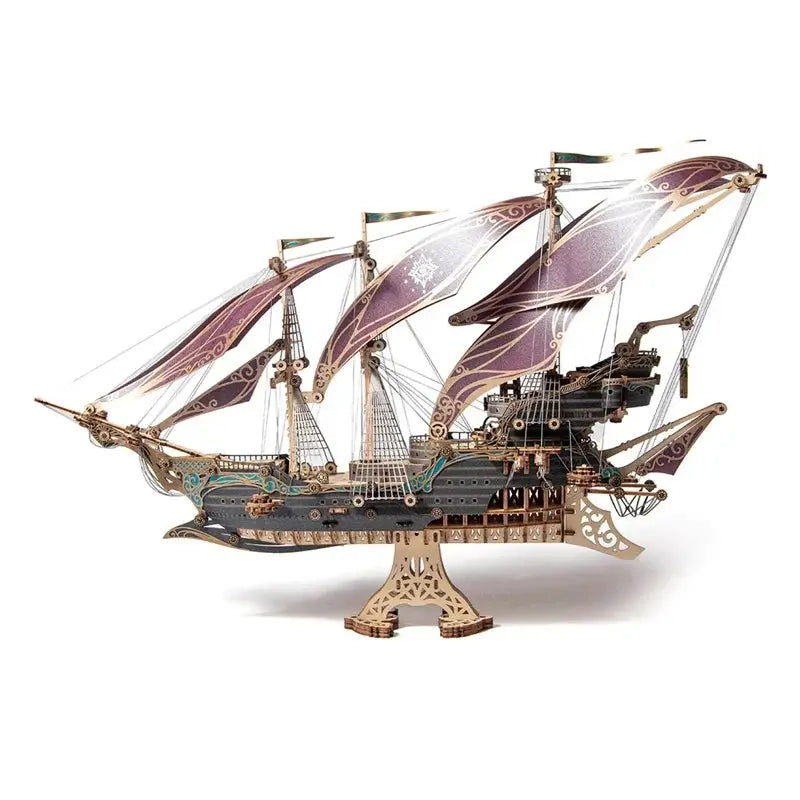 Steampunk Mysteries Pirate Ship of Future 3D Wooden Puzzle Kits - Model to assemble