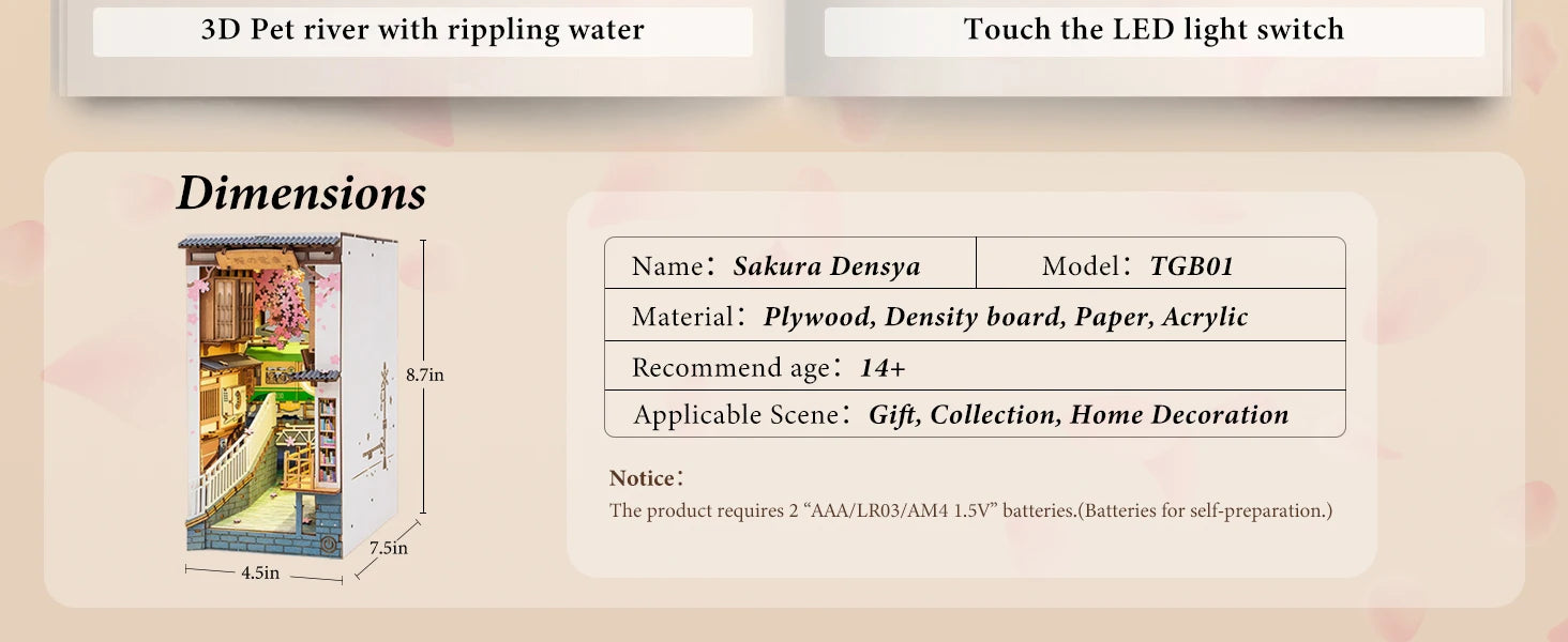 Doll House for Bookshelf - Model to assemble