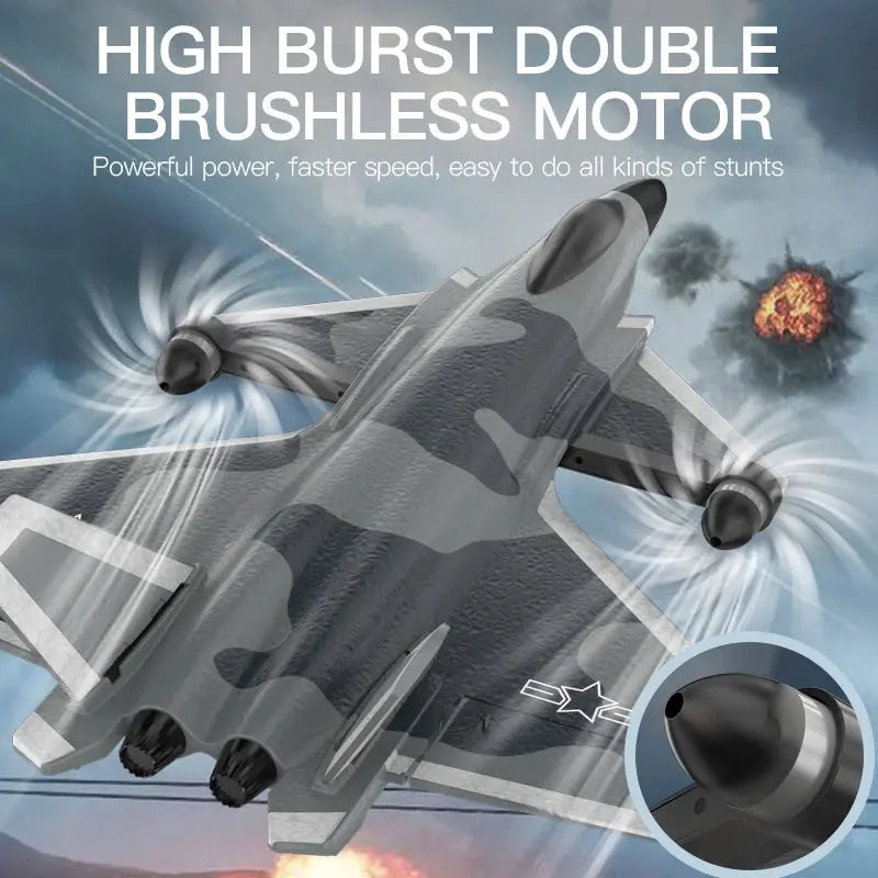 J20 Fighter Jet RC Plane 2.4G 6CH Brushless Motor – Fixed Wing Model Kit - Model to assemble