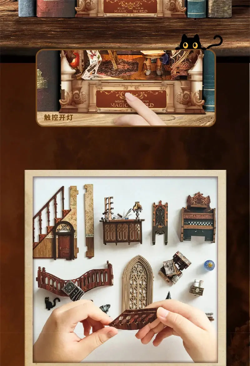 Magic Night Alley with LED lights - Model to assemble