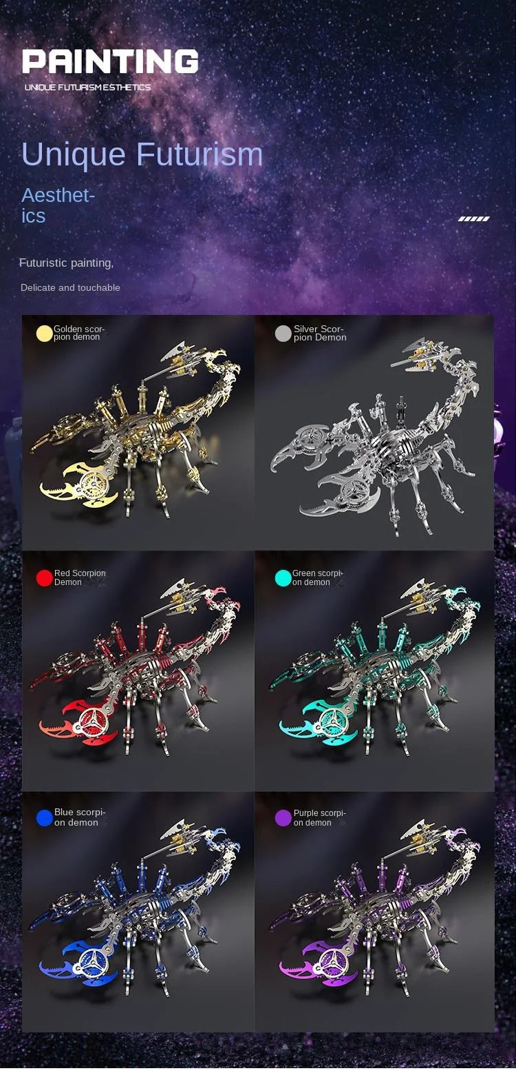 3D Metal Puzzle for Adults, Mechanical Scorpion Insect Model Kit, DIY Metal Building Puzzle Set, Assembly Toy Gift for Men Boys Model to assemble