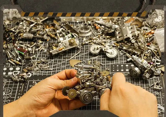 Mechanical Armor 3D Metal Puzzle Kit – DIY Tank, Motorcycle, Cannon & Airship Model Building Set for Adults - Model to assemble