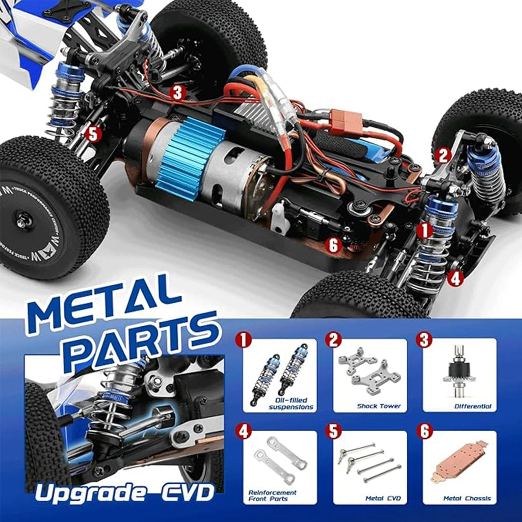 WLtoys144011 1/14 4WD RC Cars for Adults , Max 43 Mph Off-road Fast RC Car,Upgraded version(144001V2) ,Suitable for Outdoors Model to assemble